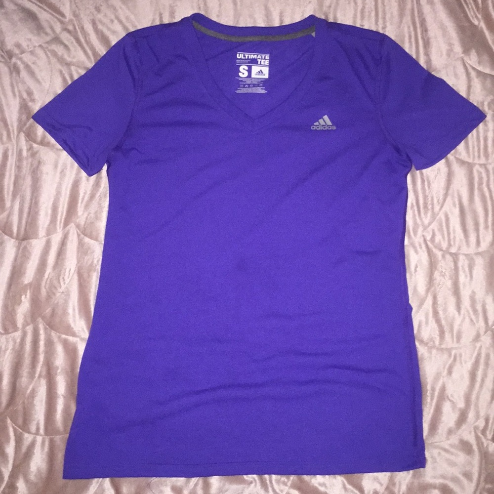 Adidas purple S short sleeve climalite t-shirt